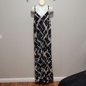 INC International Concepts Black and White Spaghetti Strap Maxi Sundress